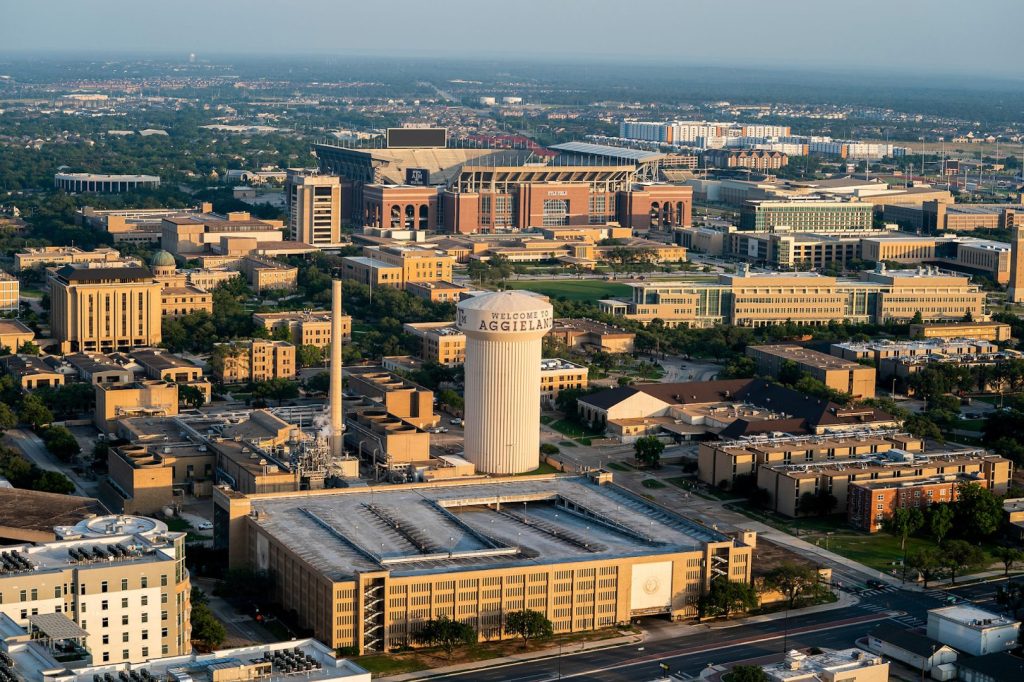 Aerial view of College Station.
