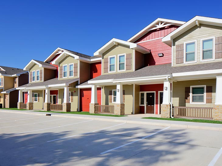Exterior street-view of UClub Townhomes.