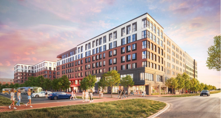 Exterior rendering of The Jay, opening in College Station in Fall 2027.