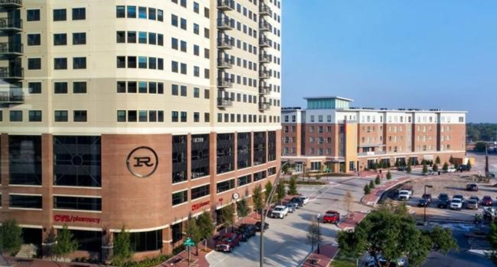 Rise Northgate building drone view near Texas A&M.