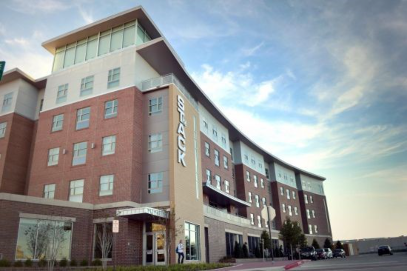 Rise Northgate building drone view in College Station.
