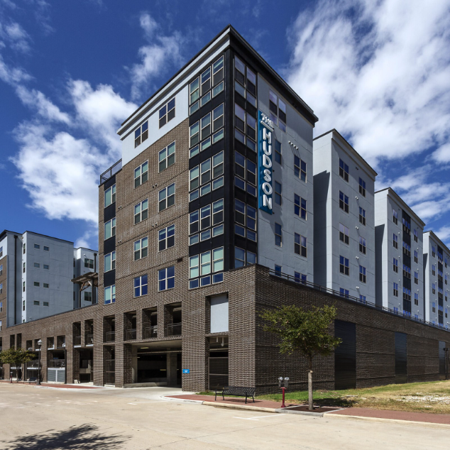 The Hudson building street view in College Station.