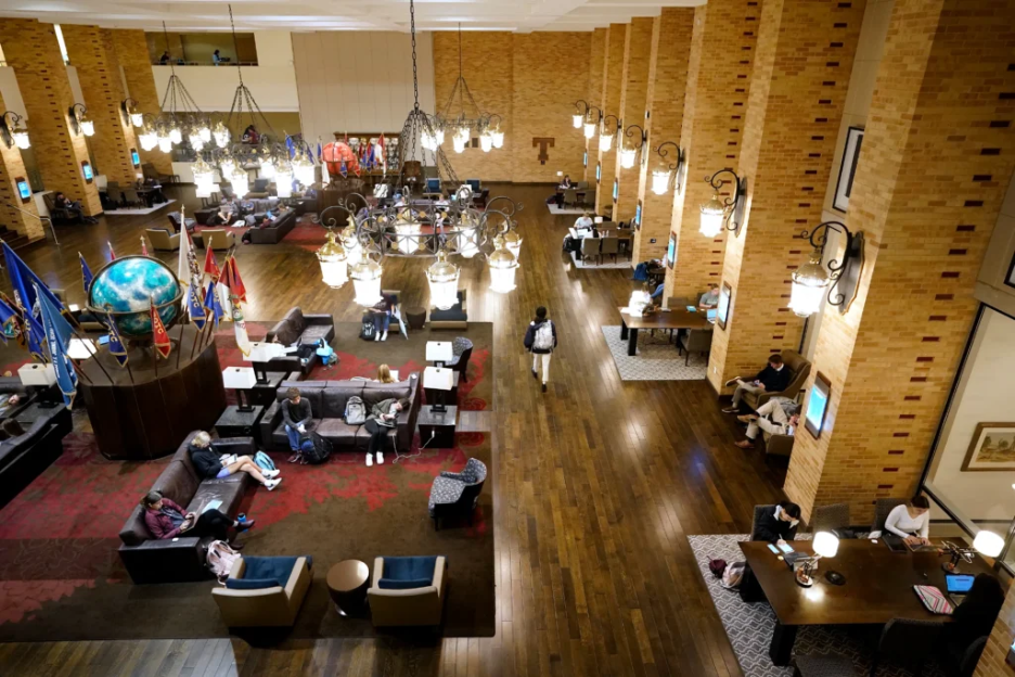 Lit-up view of the Stephe Horn ‘79 Flag Room.