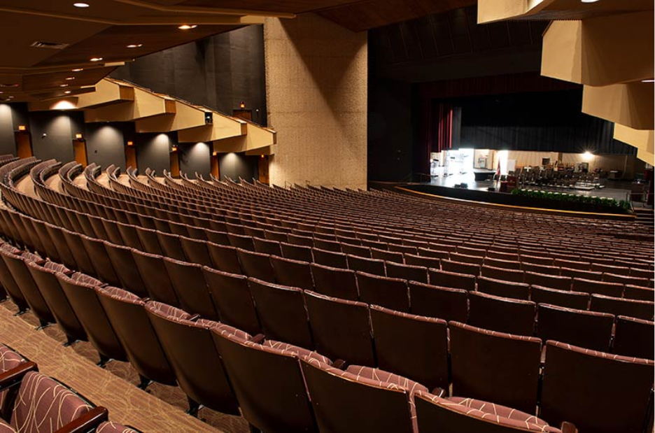 Auditorium view of Rudder Theatre in College Station.