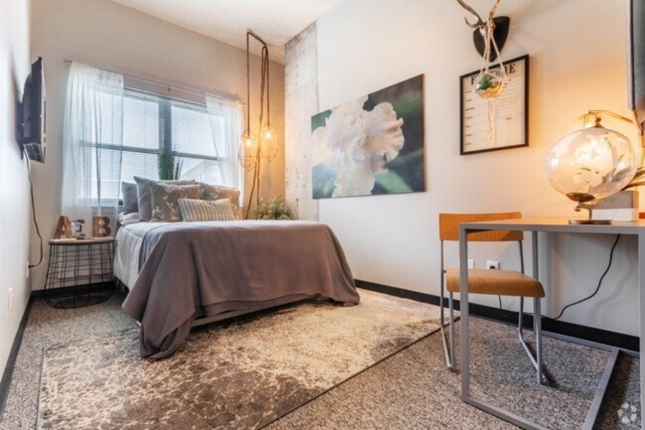 Inside look at the bedrooms at Rise at Northgate off-campus student apartments.