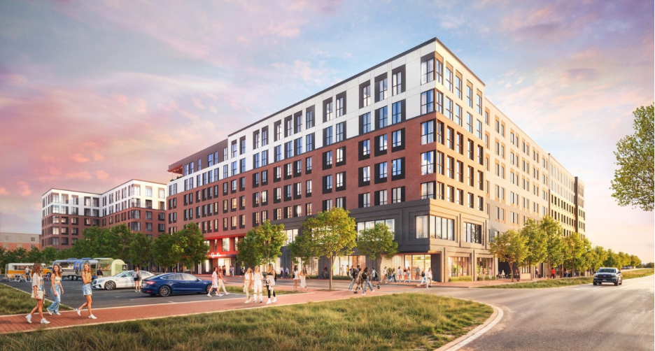 Exterior rendering of The Jay, opening in College Station in Fall 2027. 