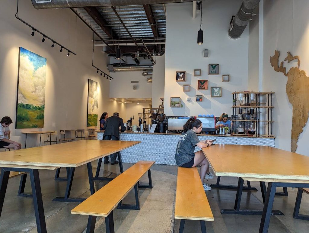 Harvest Coffee Bar in College Station at Century Square near Texas A&M.